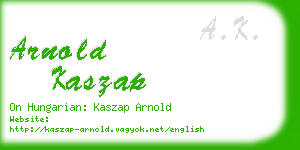 arnold kaszap business card